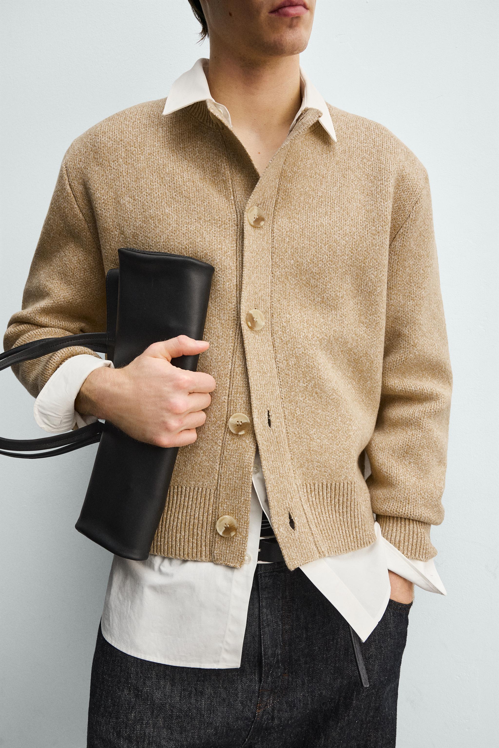 RELAXED FIT TEXTURED CARDIGAN